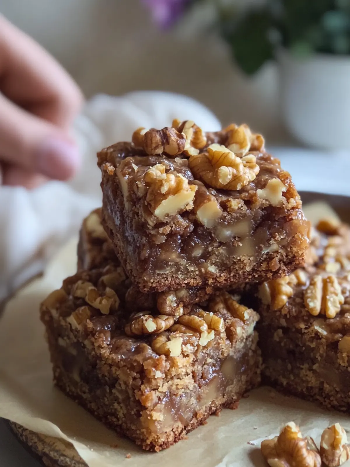 Ginger Toffee Walnut Blondies