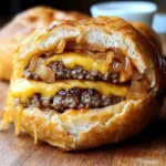 Viral Cheeseburger Onion Ring Roll