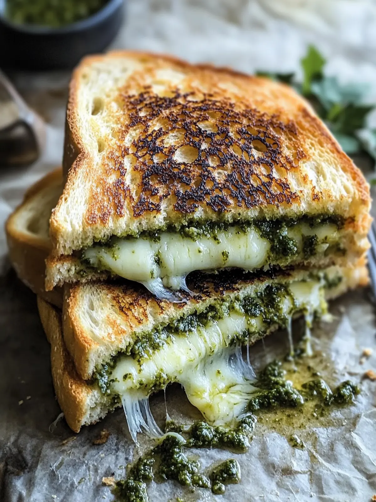 Sourdough Pesto Grilled Cheese
