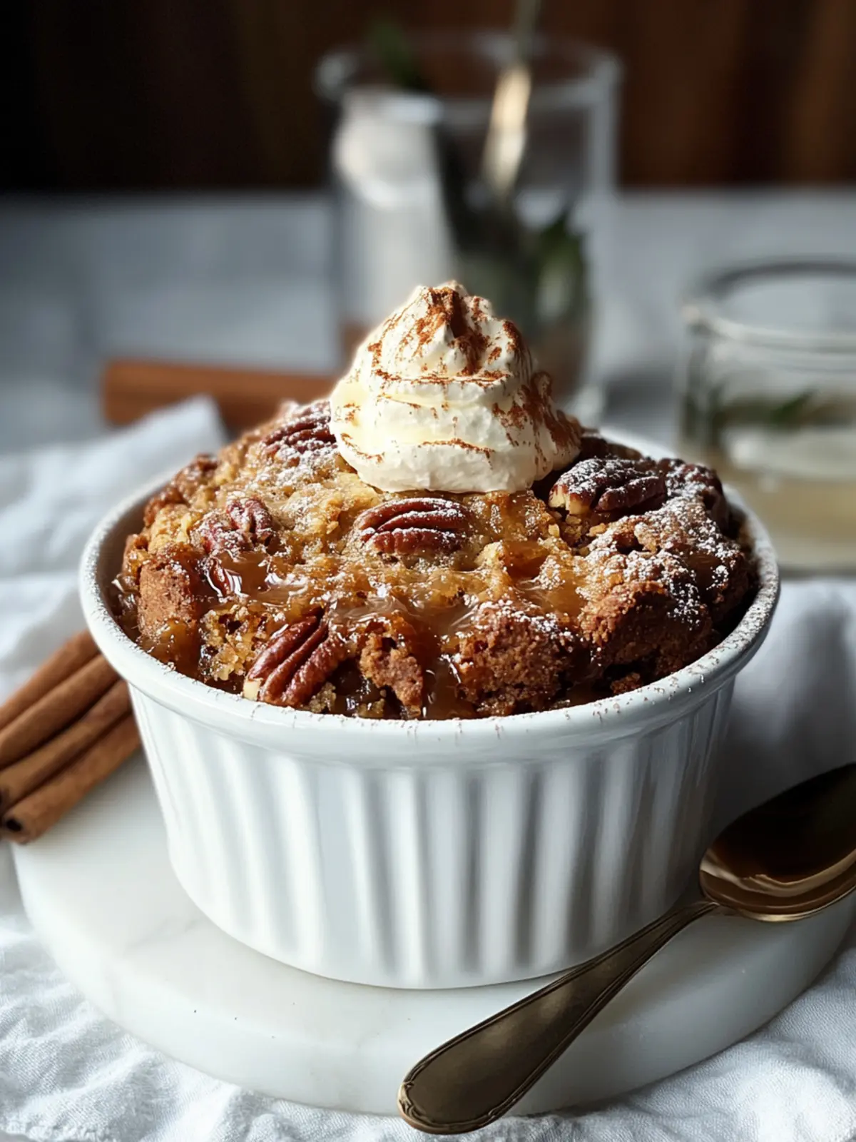 Brown Butter Gingerbread Pecan Cobbler