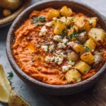 Red Pepper Feta Dip with Roasted Potatoes & Chickpeas