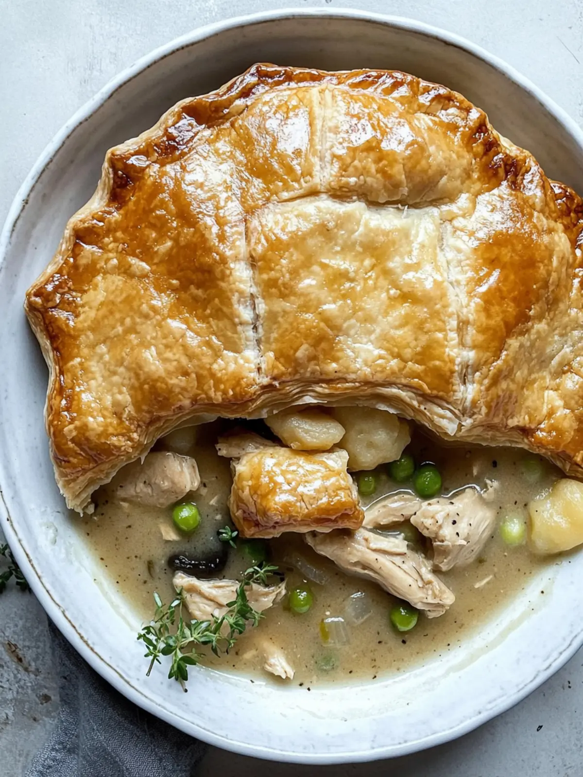 Vegan Chicken Pot Pie with Puff Pastry