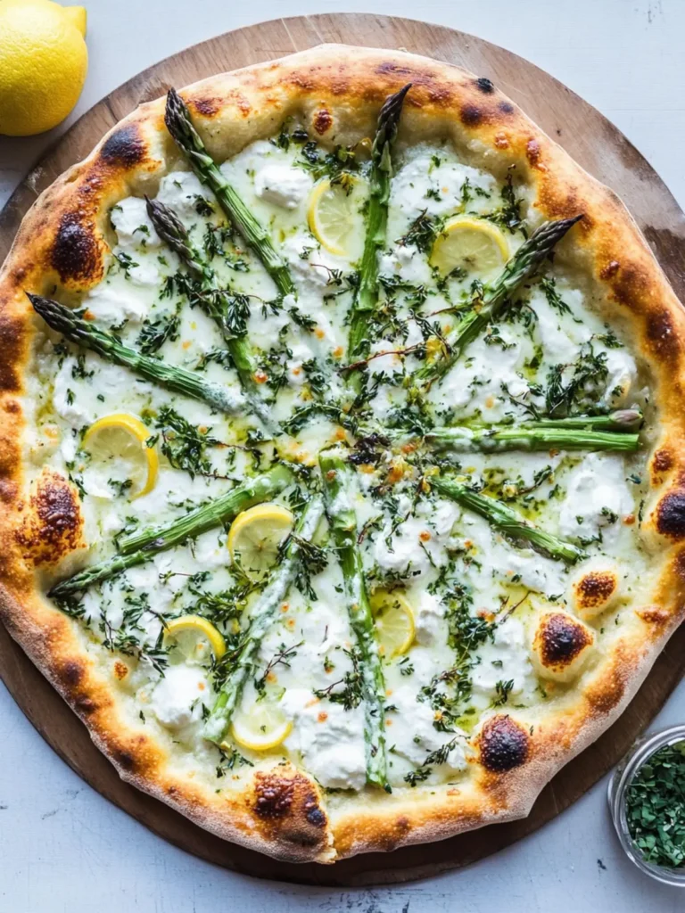 Asparagus, Spring Cream, Onion, Lemon Pizza