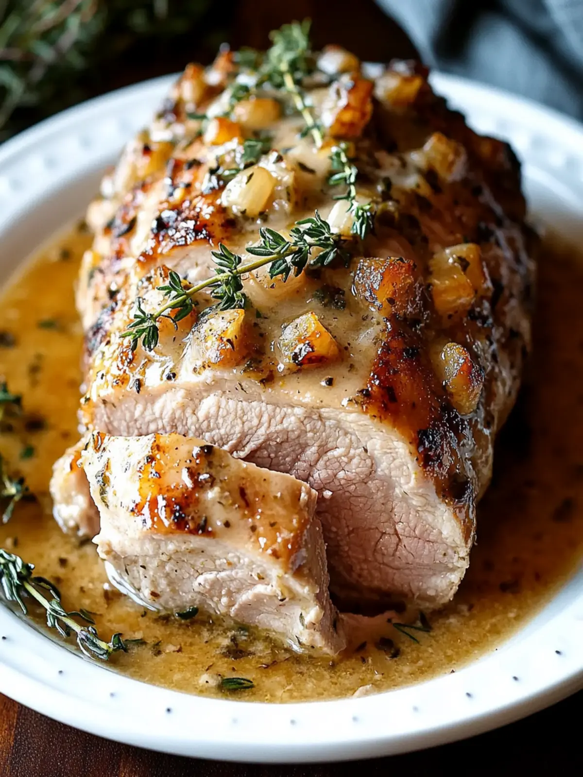 Crockpot Creamy Garlic Pork Loin
