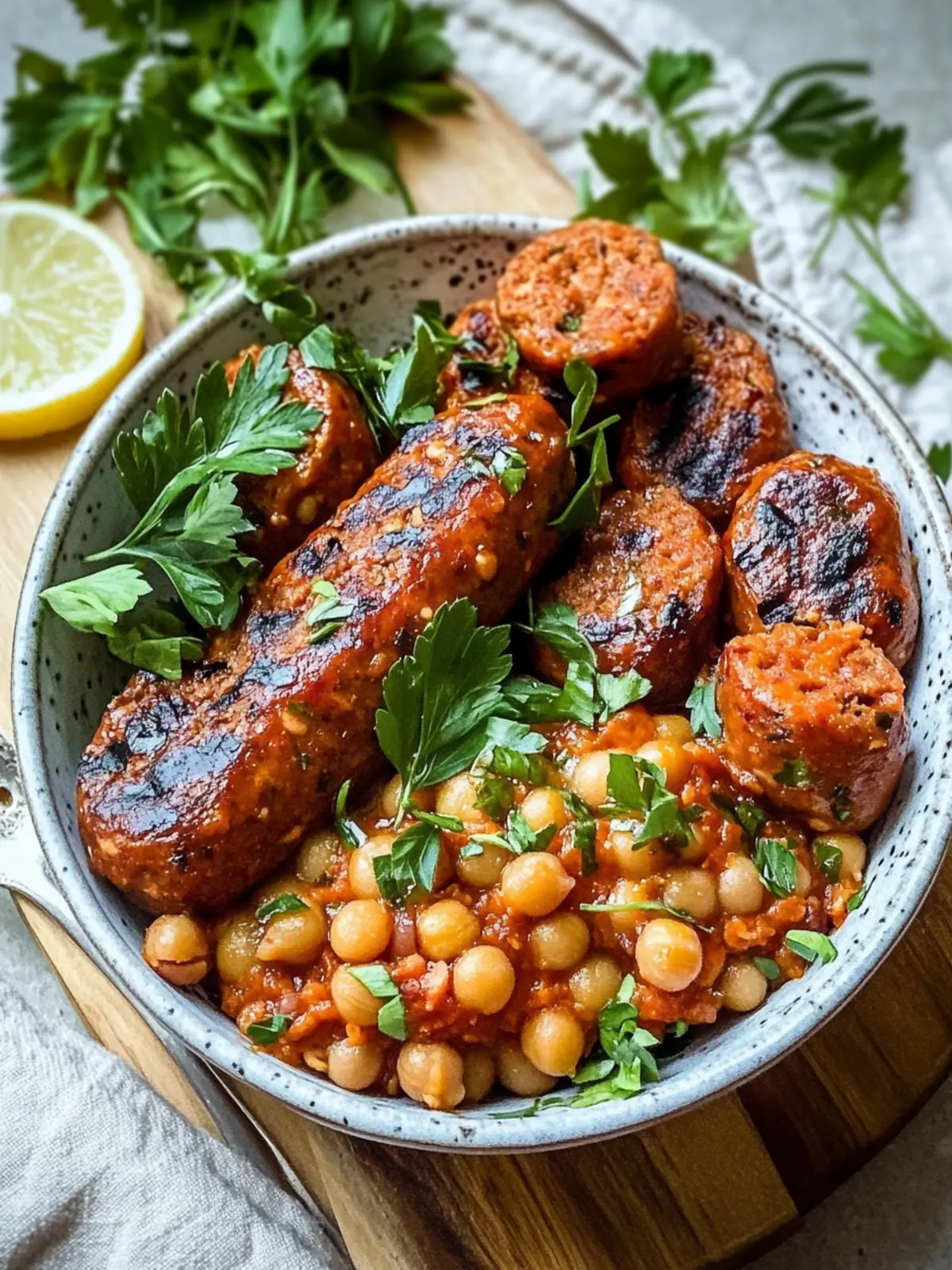 Homemade Smoky Chickpea & Lentil Sausage with a Kick