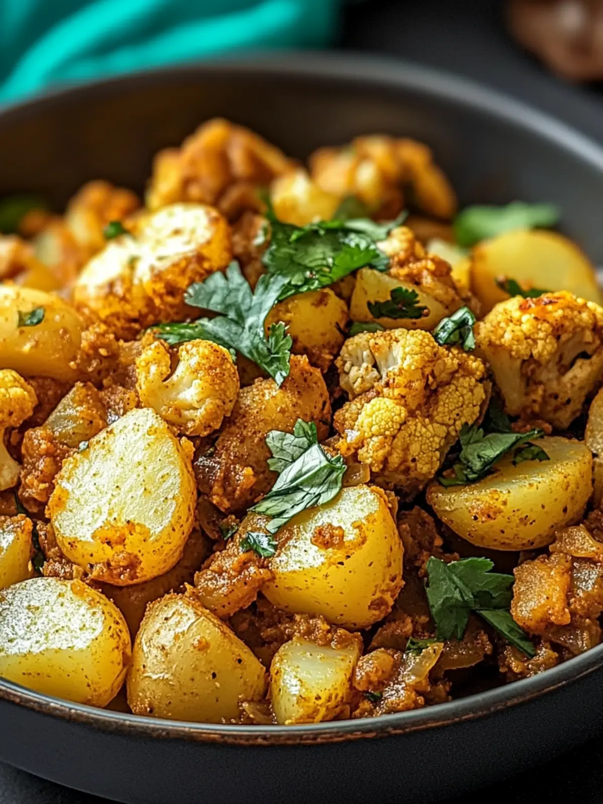 Wholesome Indian Spiced Potatoes & Cauliflower Delight