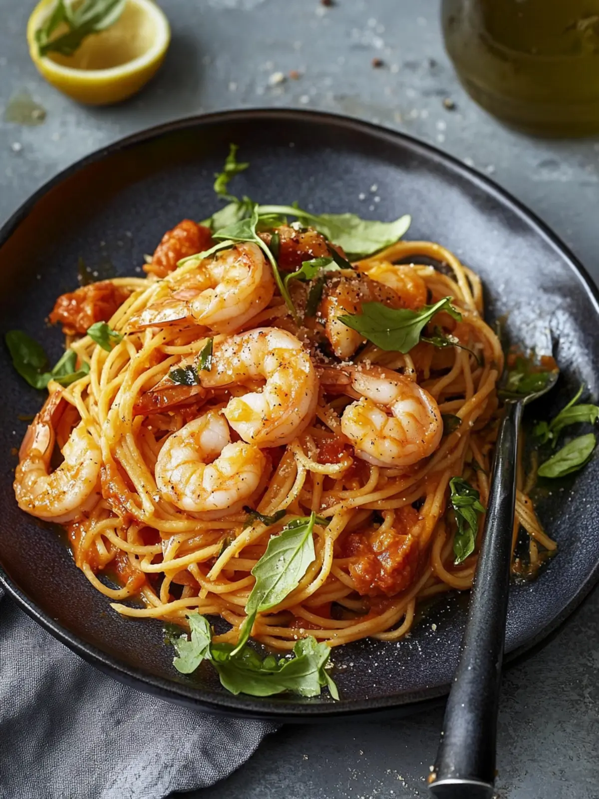 Harissa prawn linguine recipe