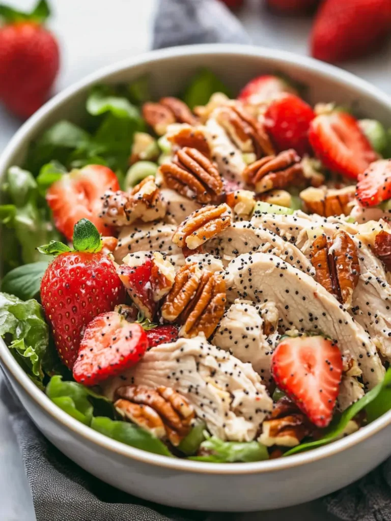 Strawberry Poppy Seed Pecan Chicken Salad
