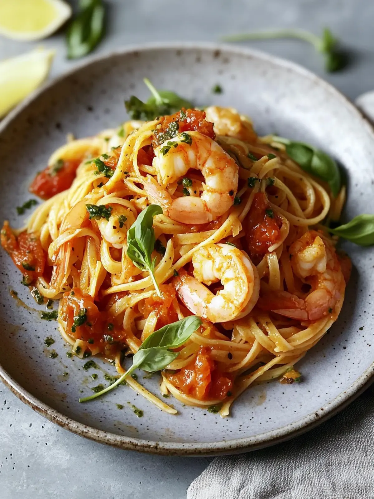Harissa prawn linguine recipe