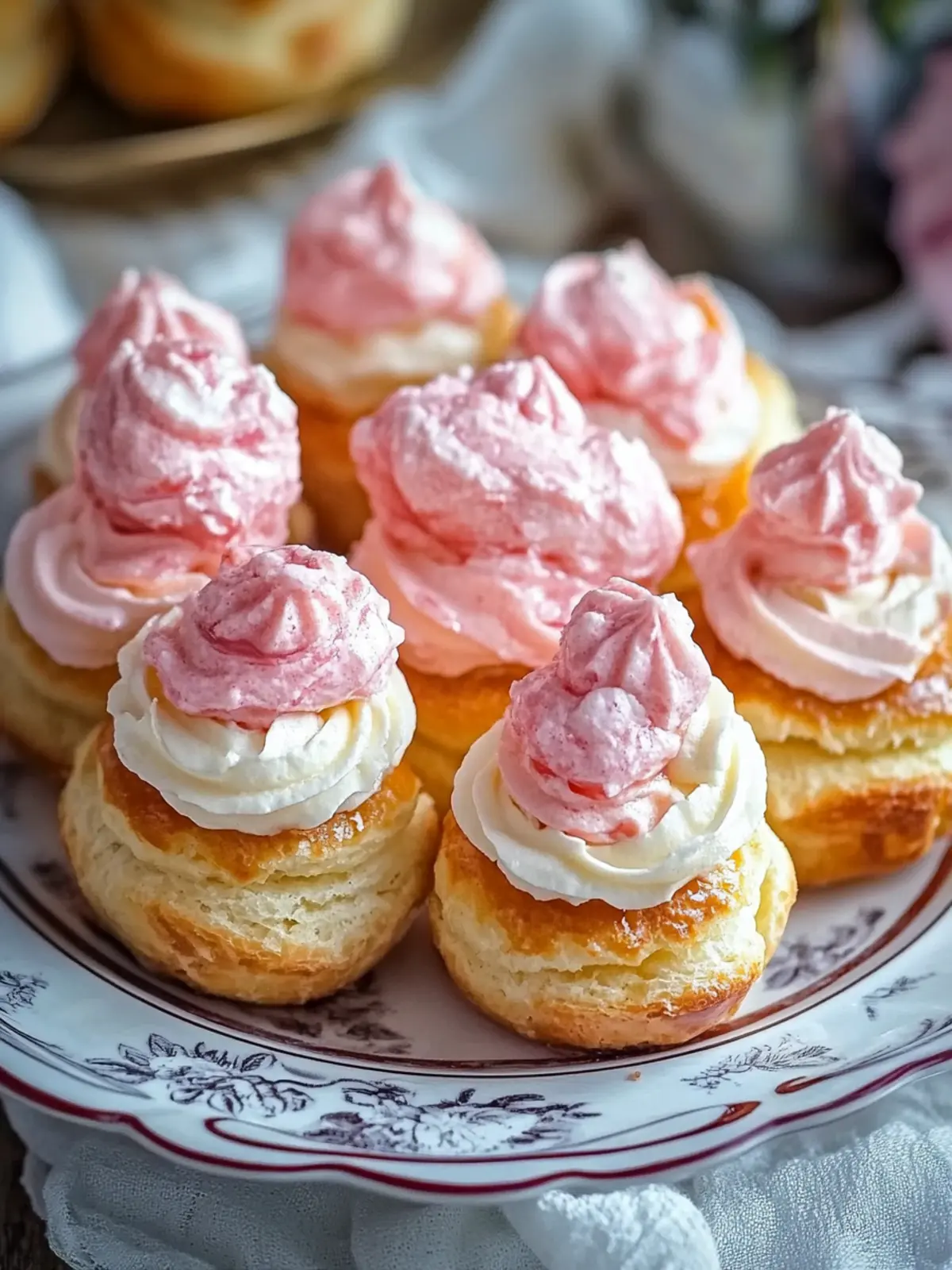 Rhubarb Cream Puffs