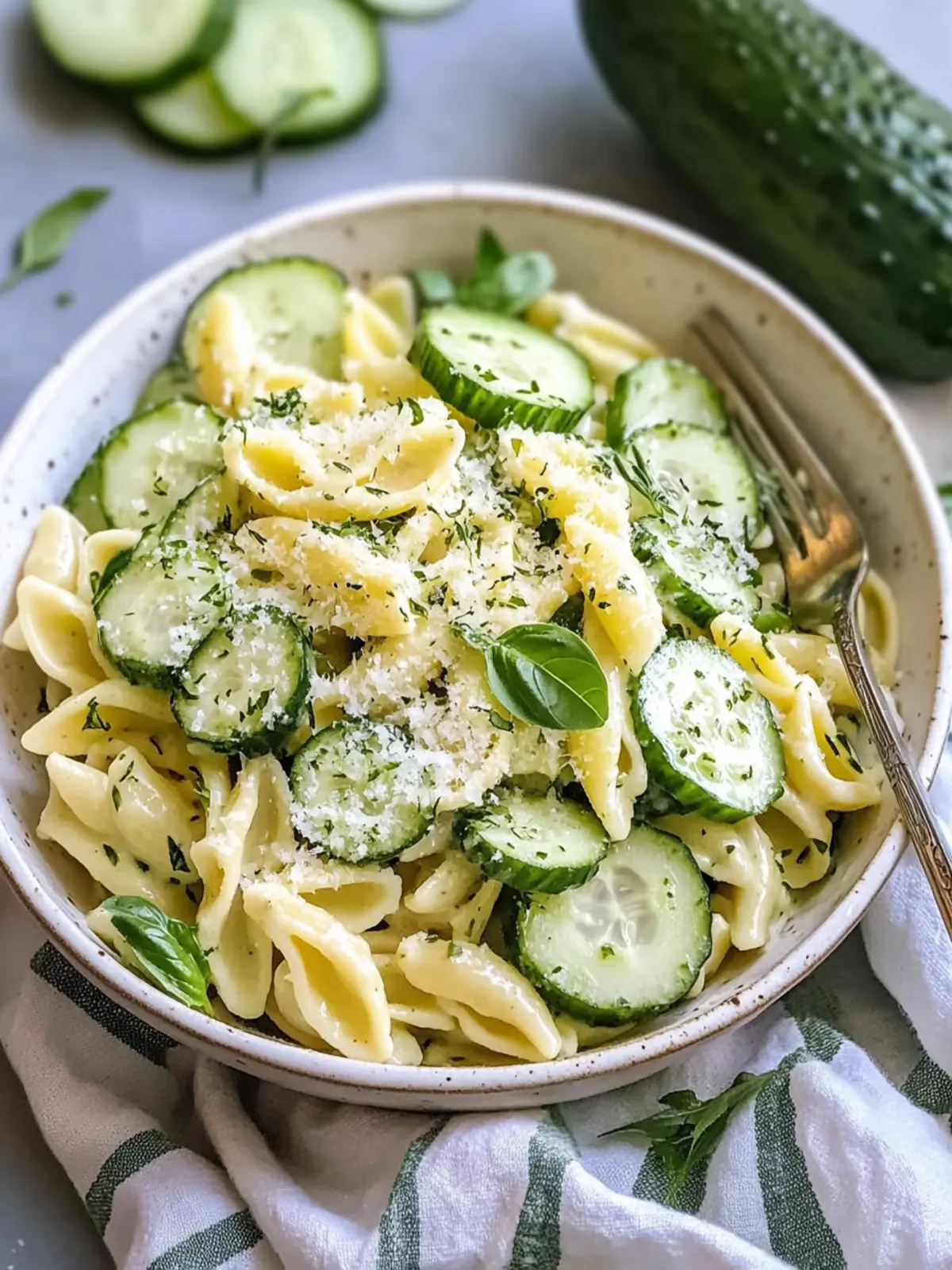 Zesty Healthy Cucumber Pasta Salad