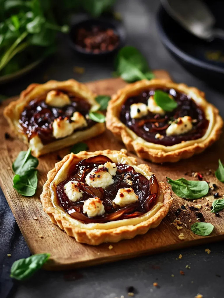 Caramelised onion and goat’s cheese tartlets recipe