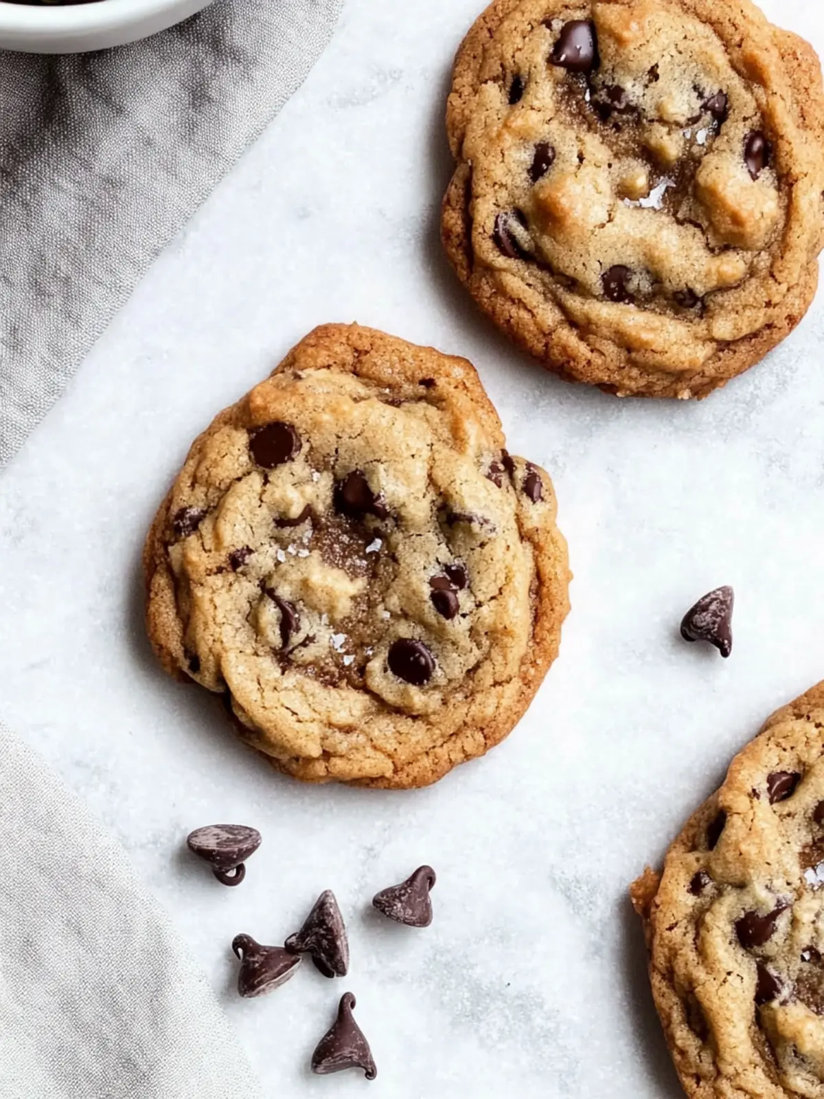Gooey Bourbon Browned Butter Chocolate Chip Cookies