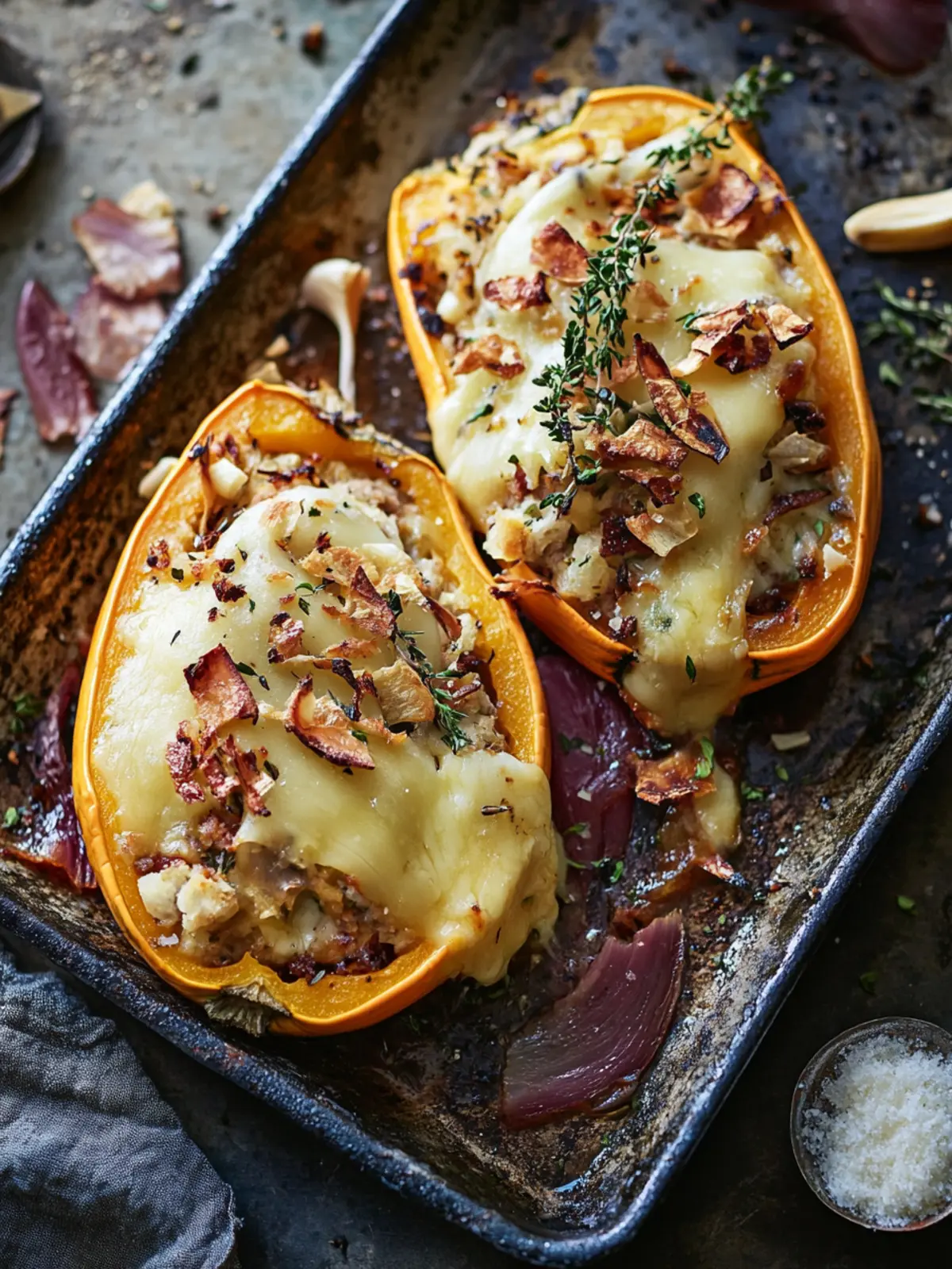 Stuffed squash with raclette