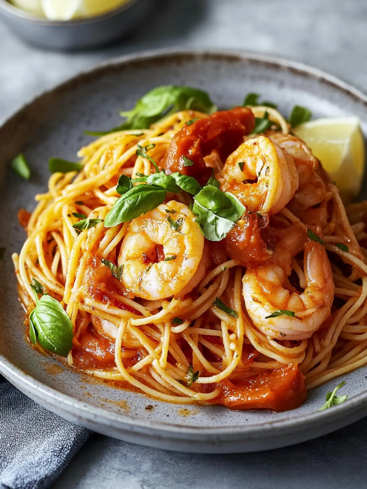 Harissa prawn linguine recipe