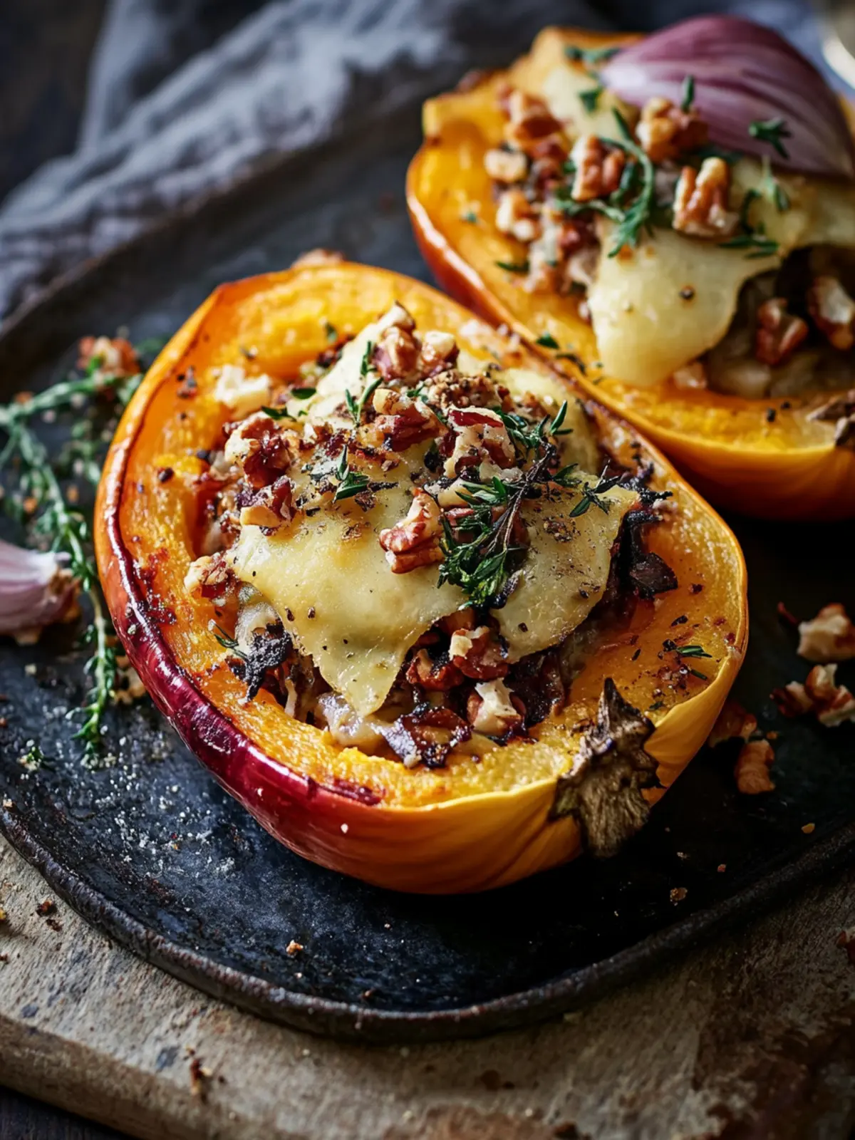 Stuffed squash with raclette