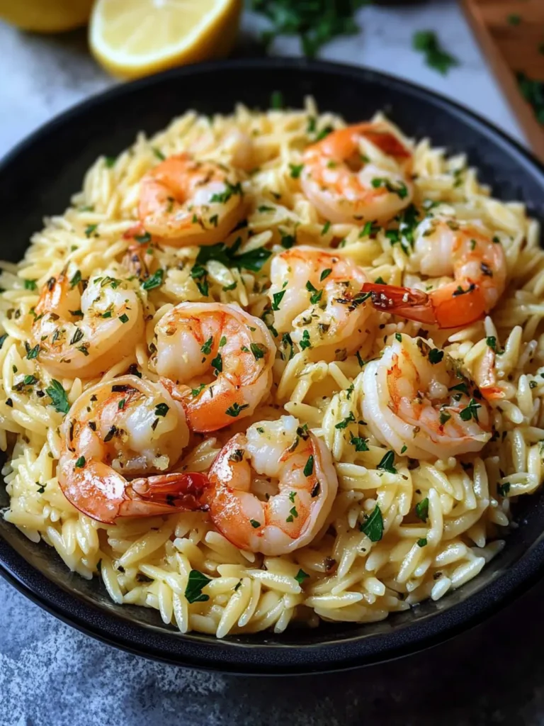 30-Min Lemon Garlic Shrimp Orzo