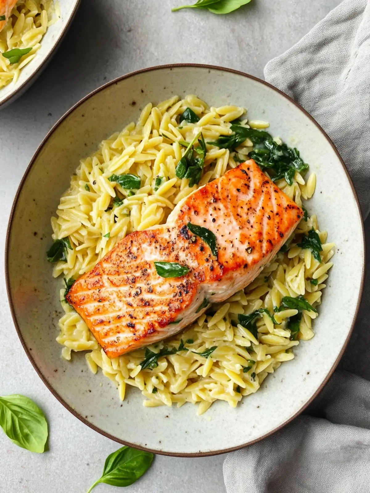 One-Pan Creamy Coconut Orzo and Salmon