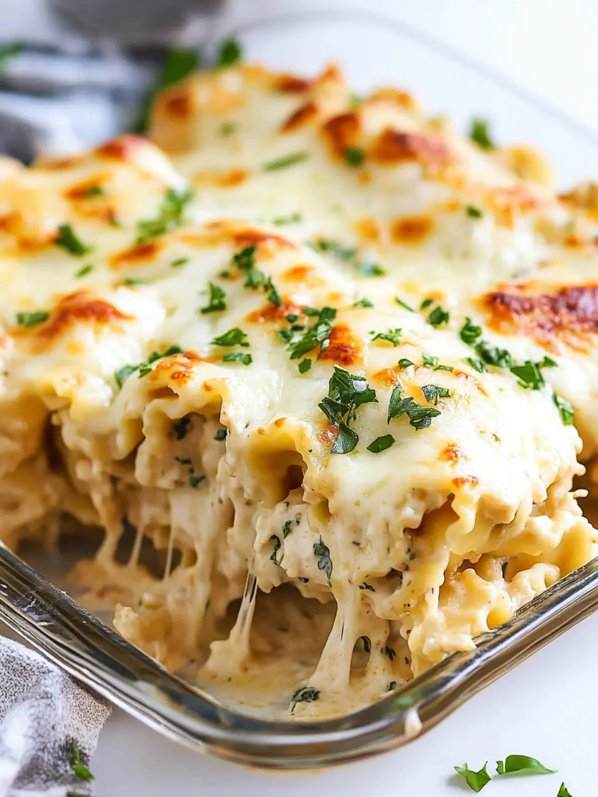 Chicken Alfredo Lasagna Roll Ups