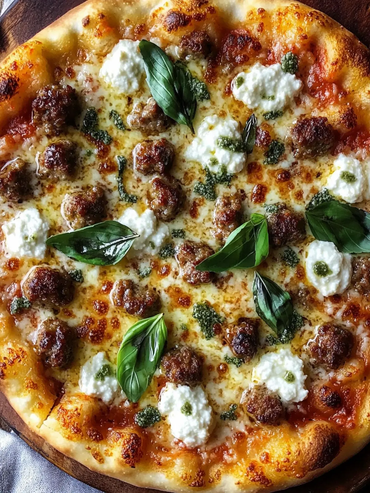 Sausage Ricotta Honey Hot Pizza
