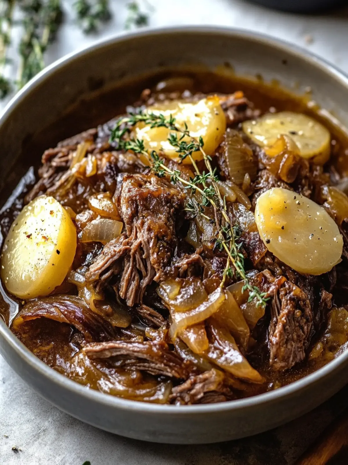 Mouthwatering French Onion Beef Pot