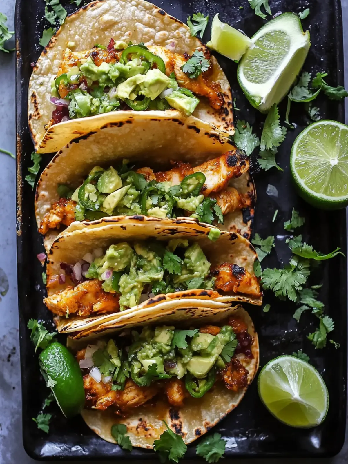 Crispy Poblano Chicken Tacos with Avocado-Jalapeño Salsa
