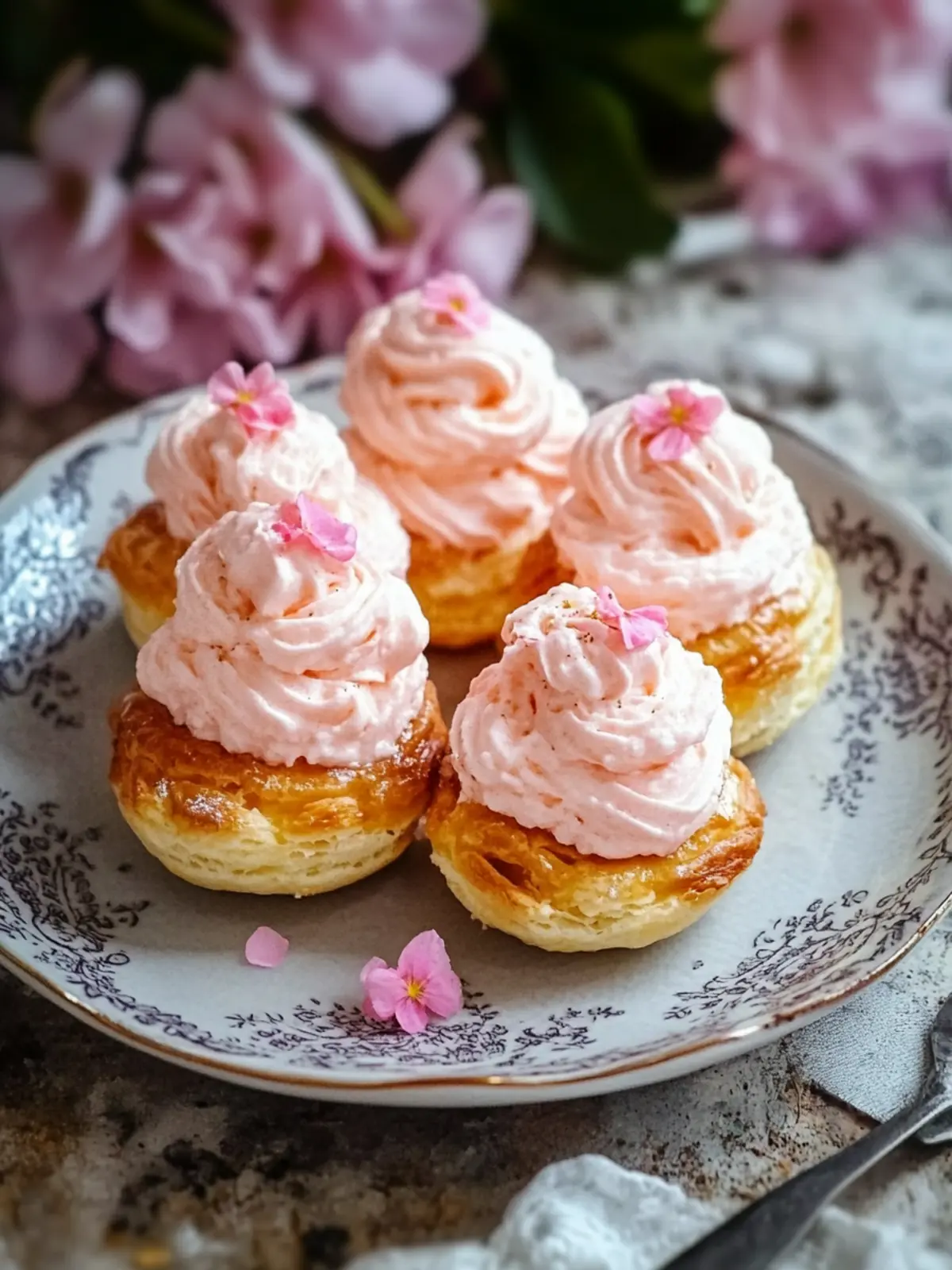 Rhubarb Cream Puffs