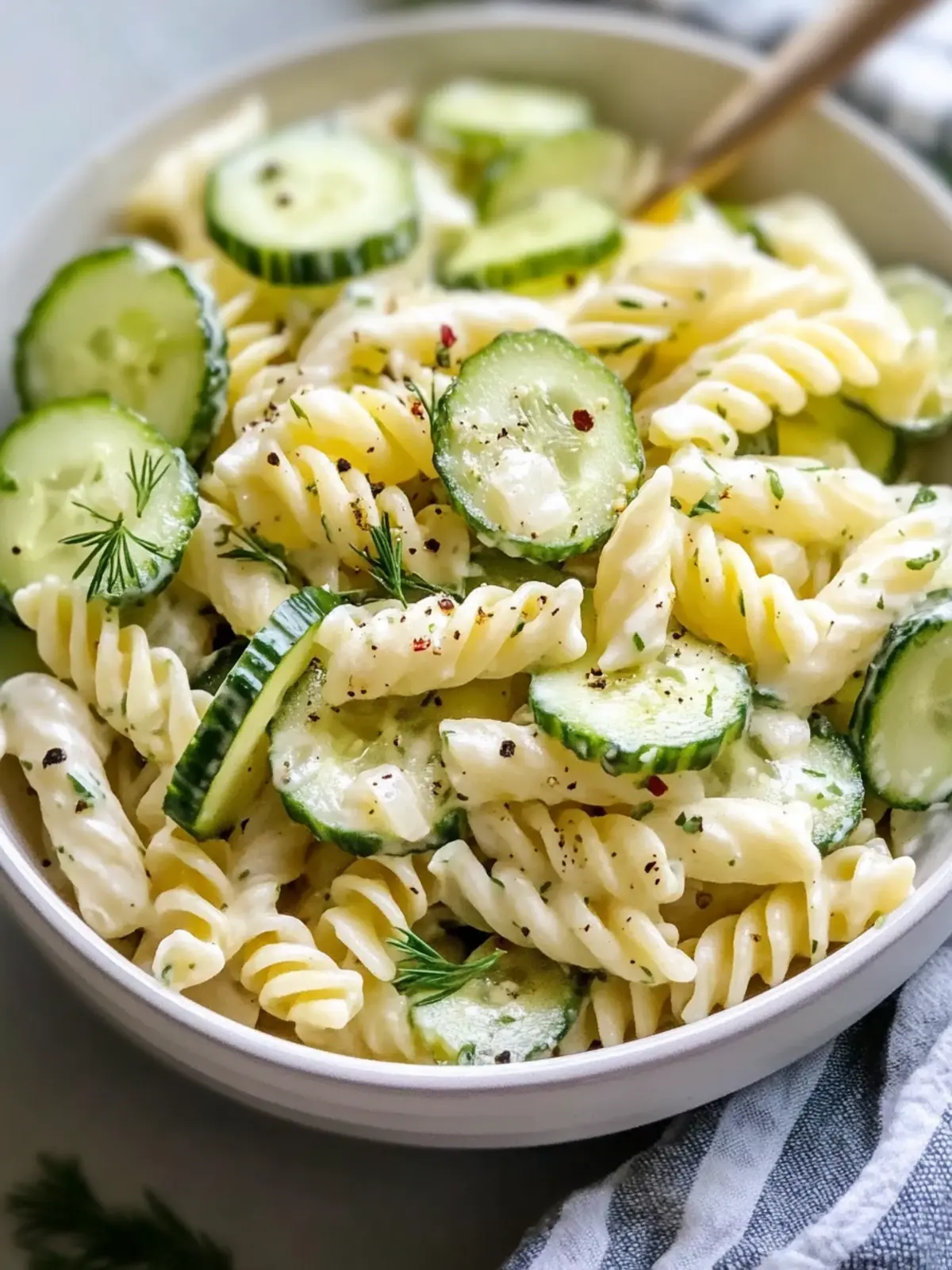 Zesty Healthy Cucumber Pasta Salad