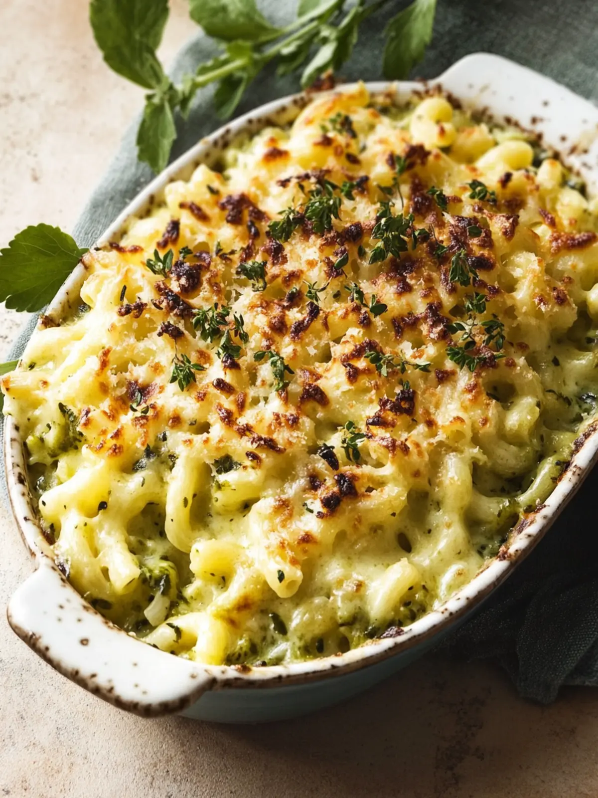 Wild garlic macaroni cheese