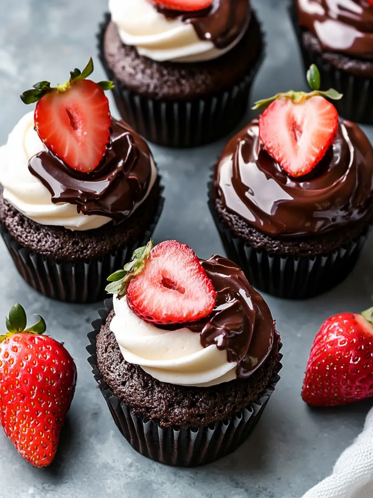 Chocolate Covered Strawberry Cupcakes