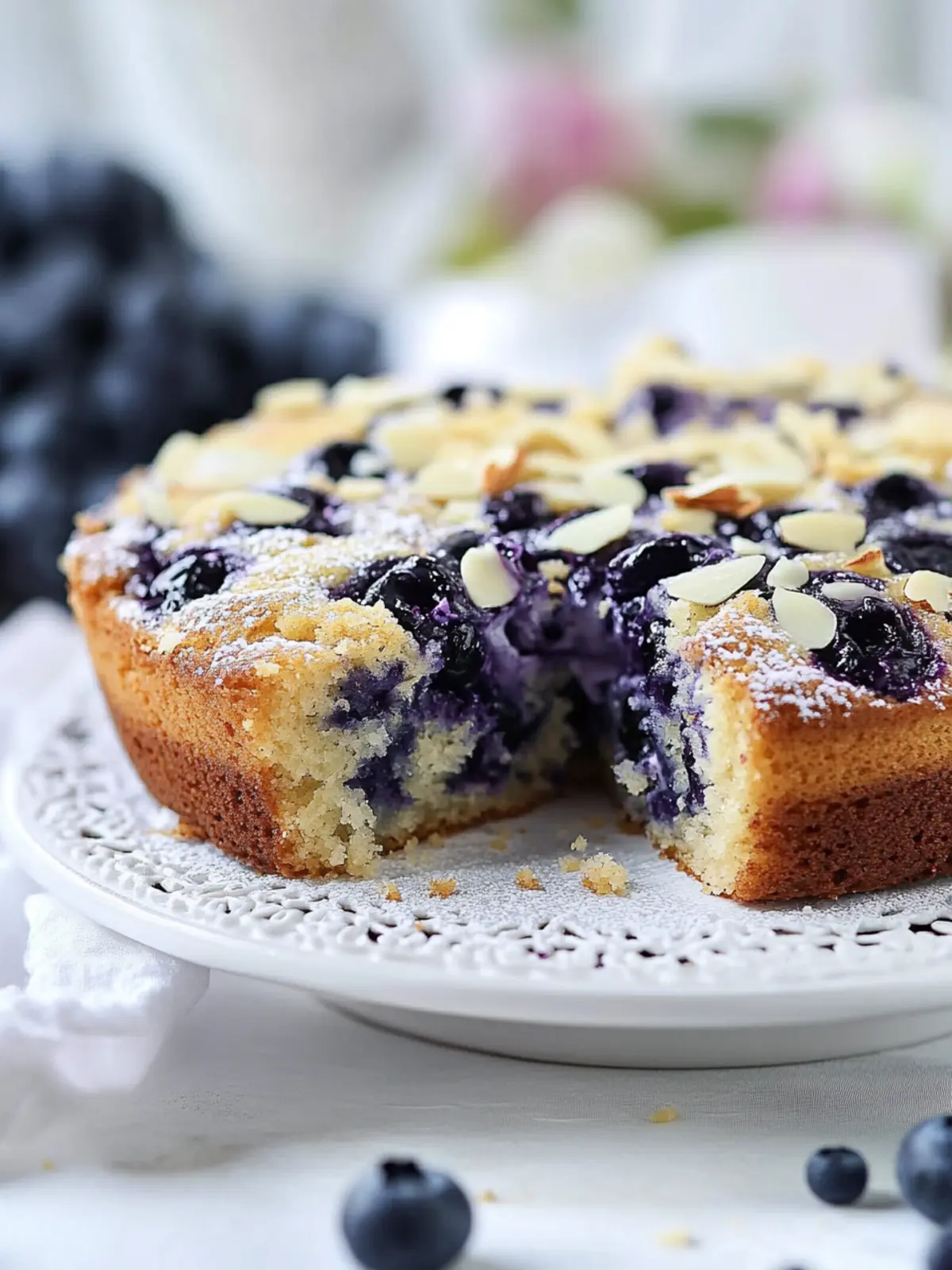 Easy-to-Make, Soft and Yummy Blueberry-Almond Cake