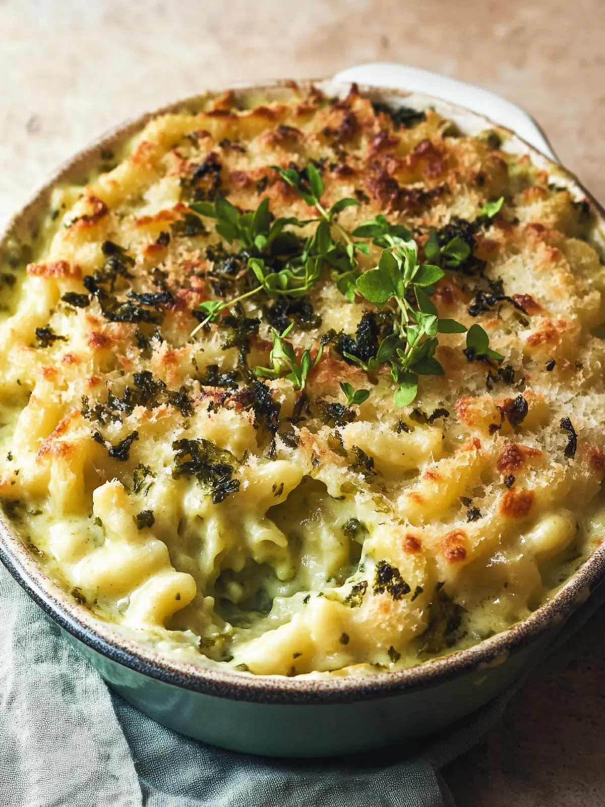 Wild garlic macaroni cheese