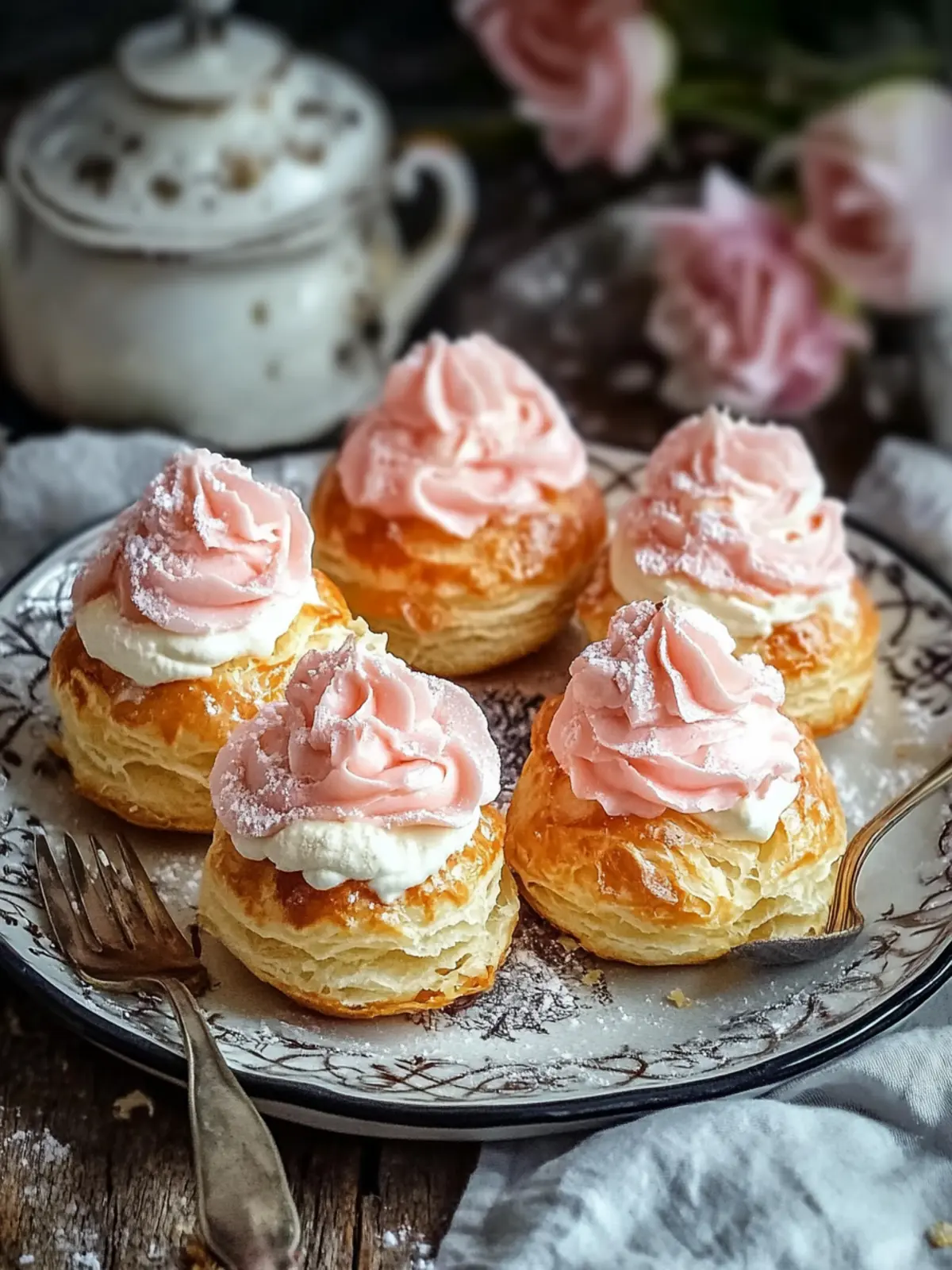 Rhubarb Cream Puffs