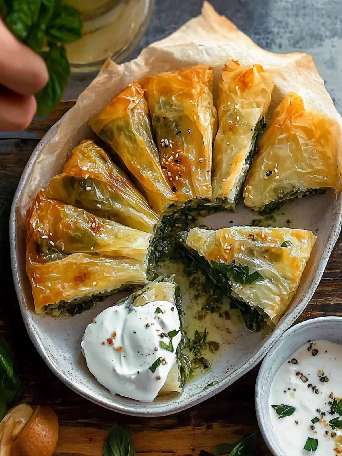 Rice Paper Spanakopita