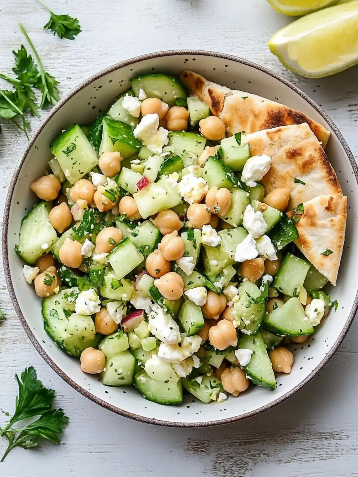 Cucumber, Chickpea, and Pita Salad