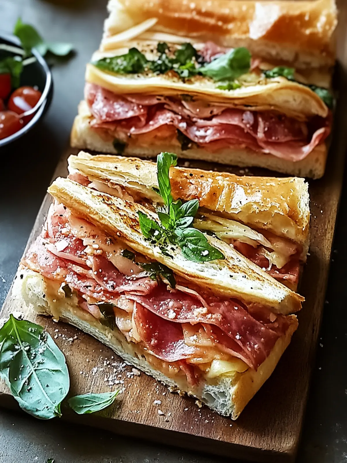 Savory Italian Sub Squares