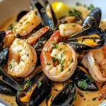 Shrimp and Mussels in Creamy Garlic Sauce