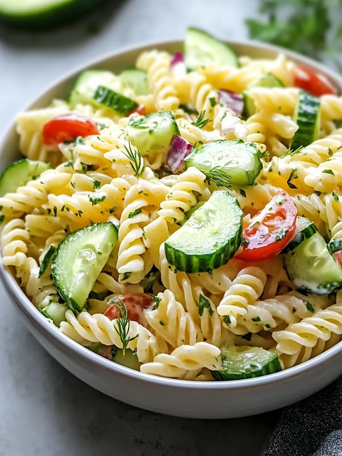 Zesty Healthy Cucumber Pasta Salad