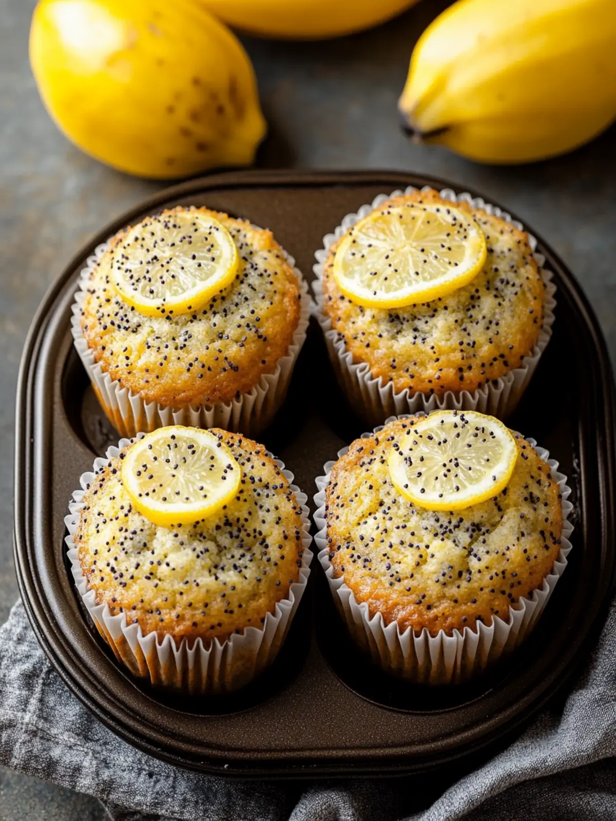 Lemon Poppy Seed Banana Muffins Recipe