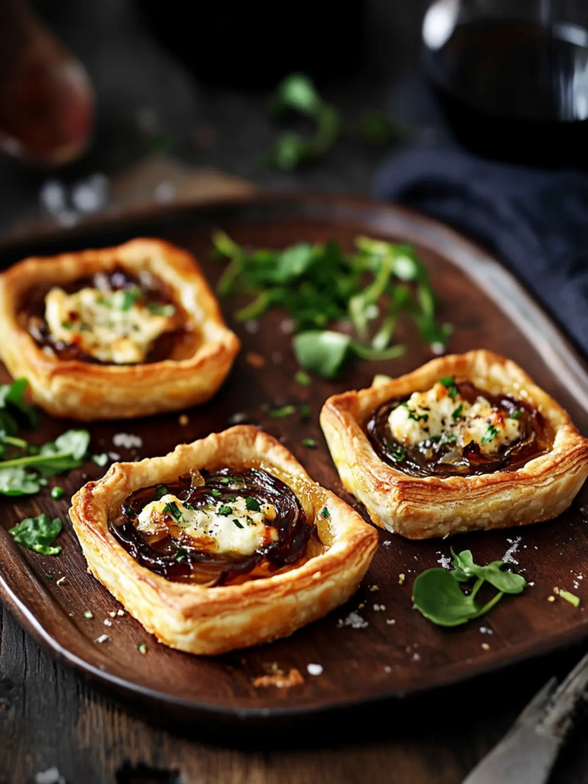 Caramelised onion and goat’s cheese tartlets recipe
