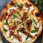 Potato Pizza with Crème Fraîche and Bacon
