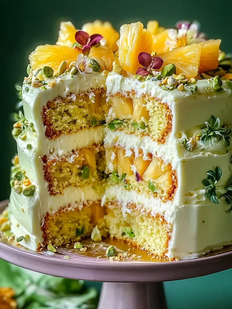 Tropical Pistachio Pineapple Cake