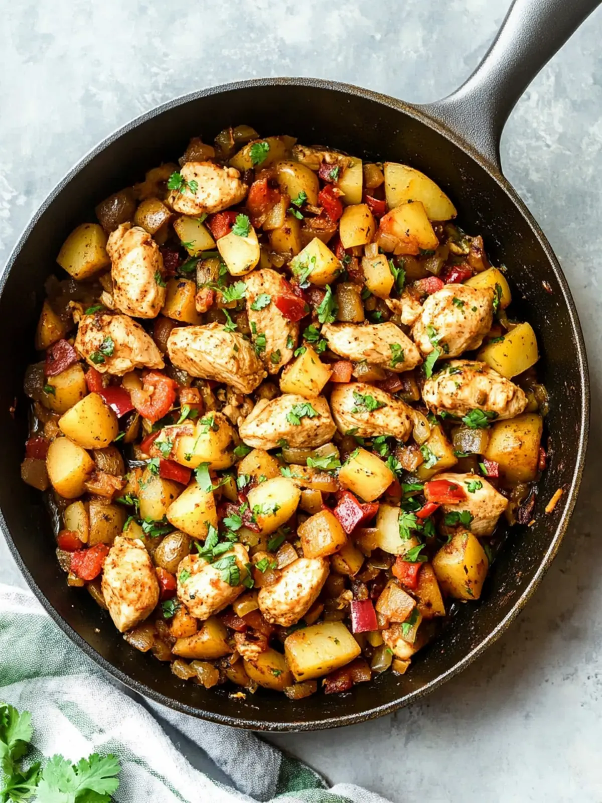 Green Chile Chicken & Potato Skillet