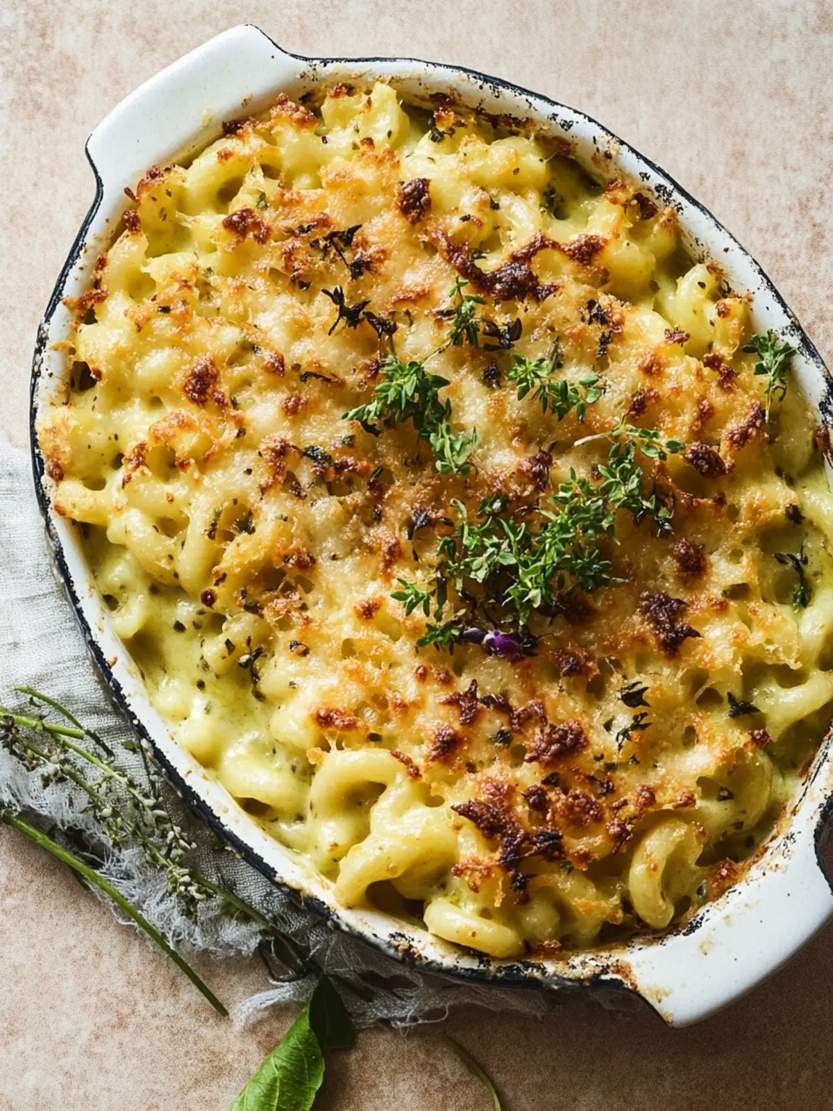 Wild garlic macaroni cheese