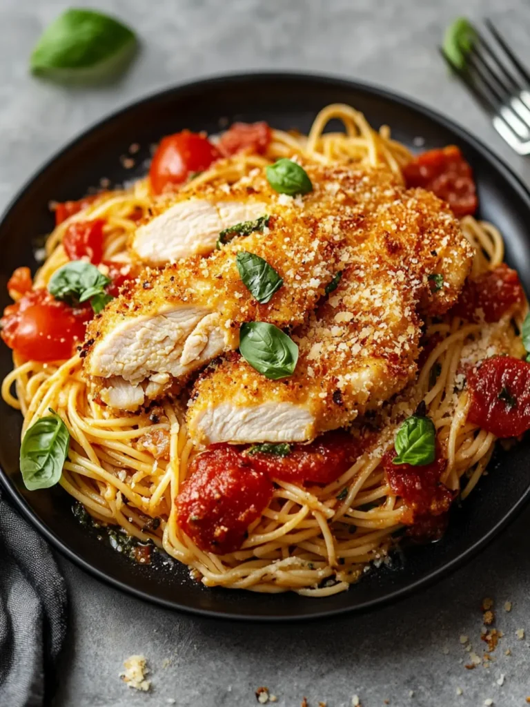 Air fryer chicken Milanese with spaghetti recipe