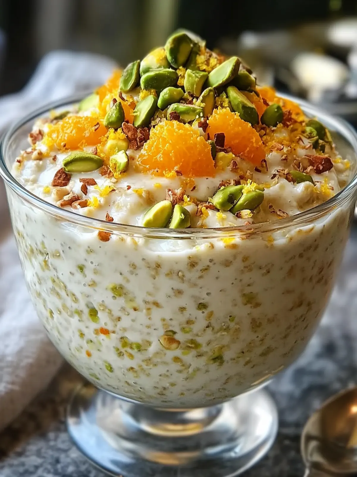 Pistachio Orange Blossom Overnight Oats