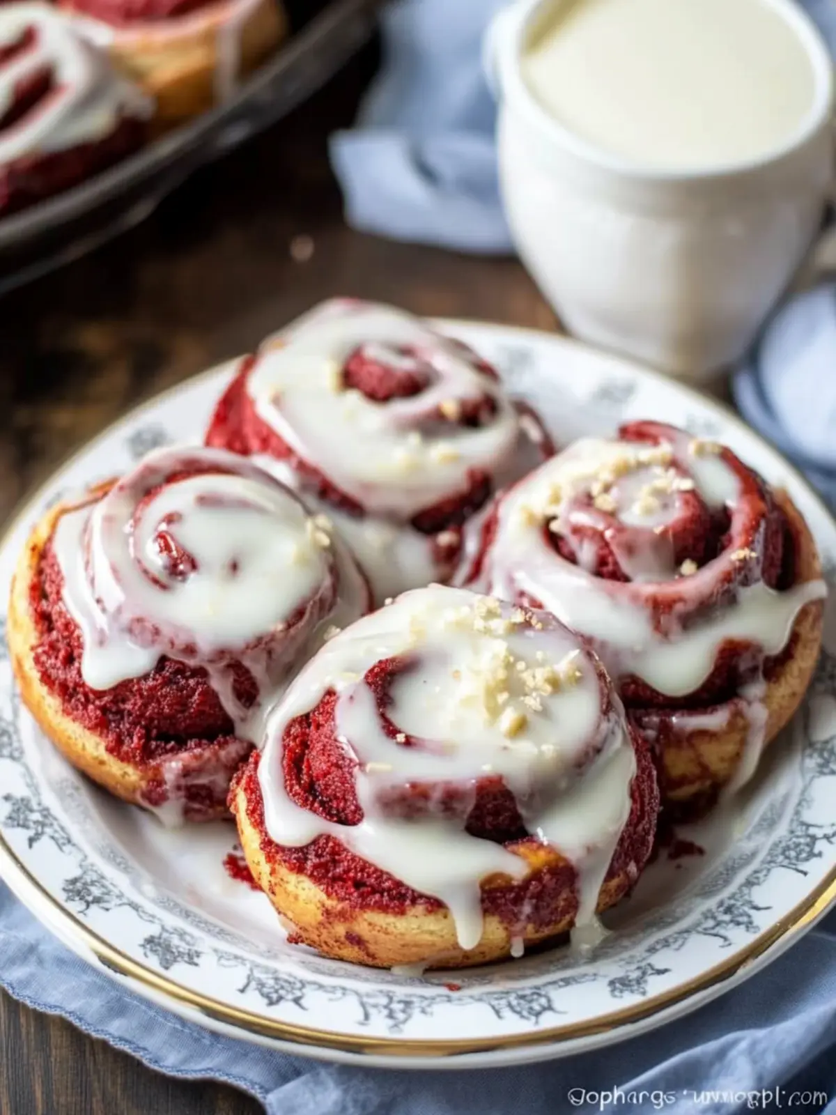 Red Velvet Cinnamon Rolls with Cream Cheese Glaze