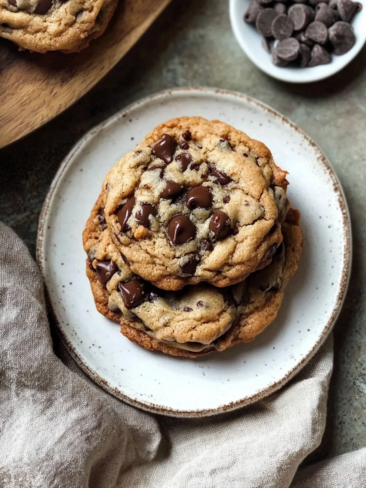 Gooey Bourbon Browned Butter Chocolate Chip Cookies