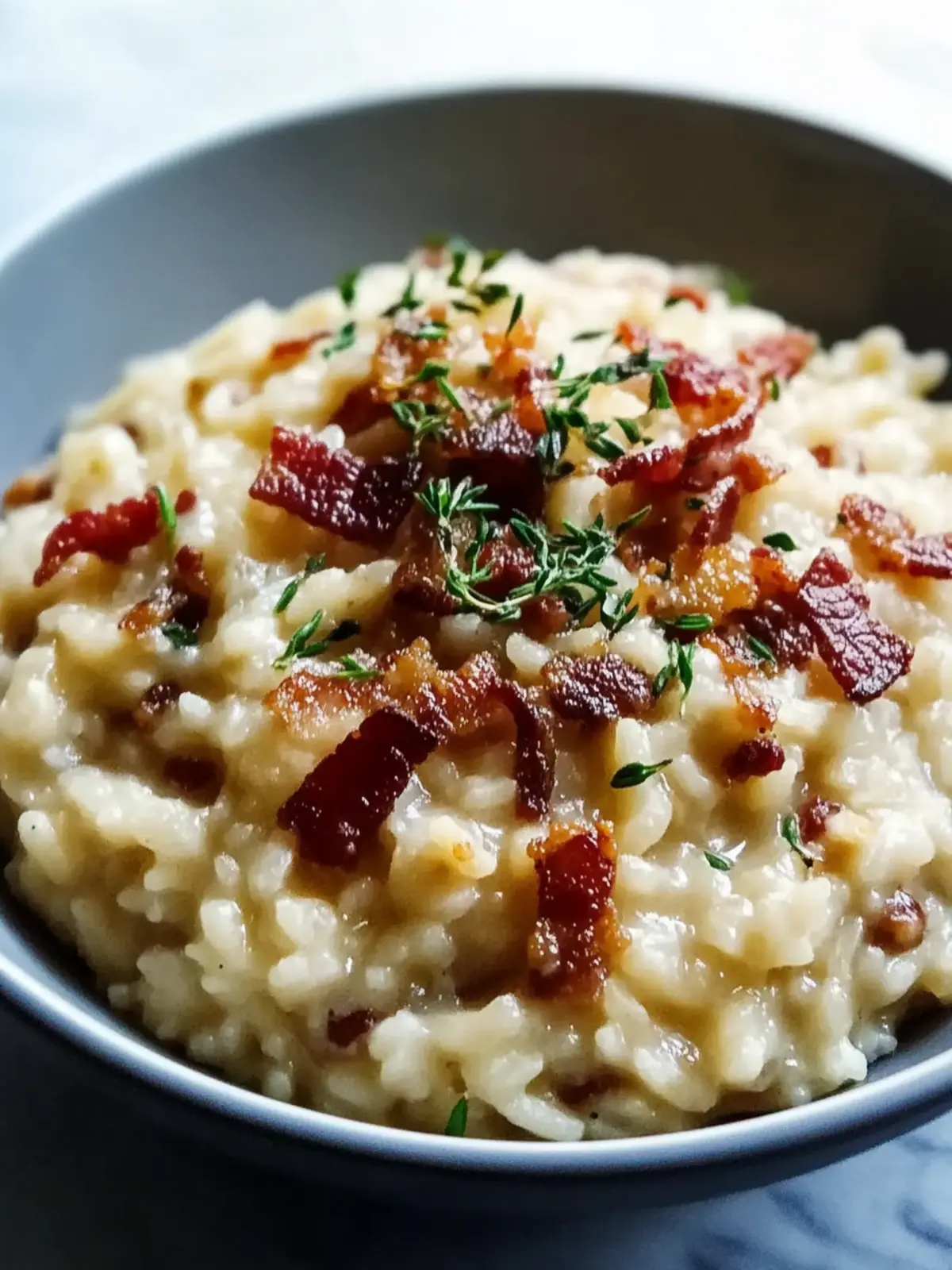 Caramelized Onion, Bacon, and Parmesan Risotto