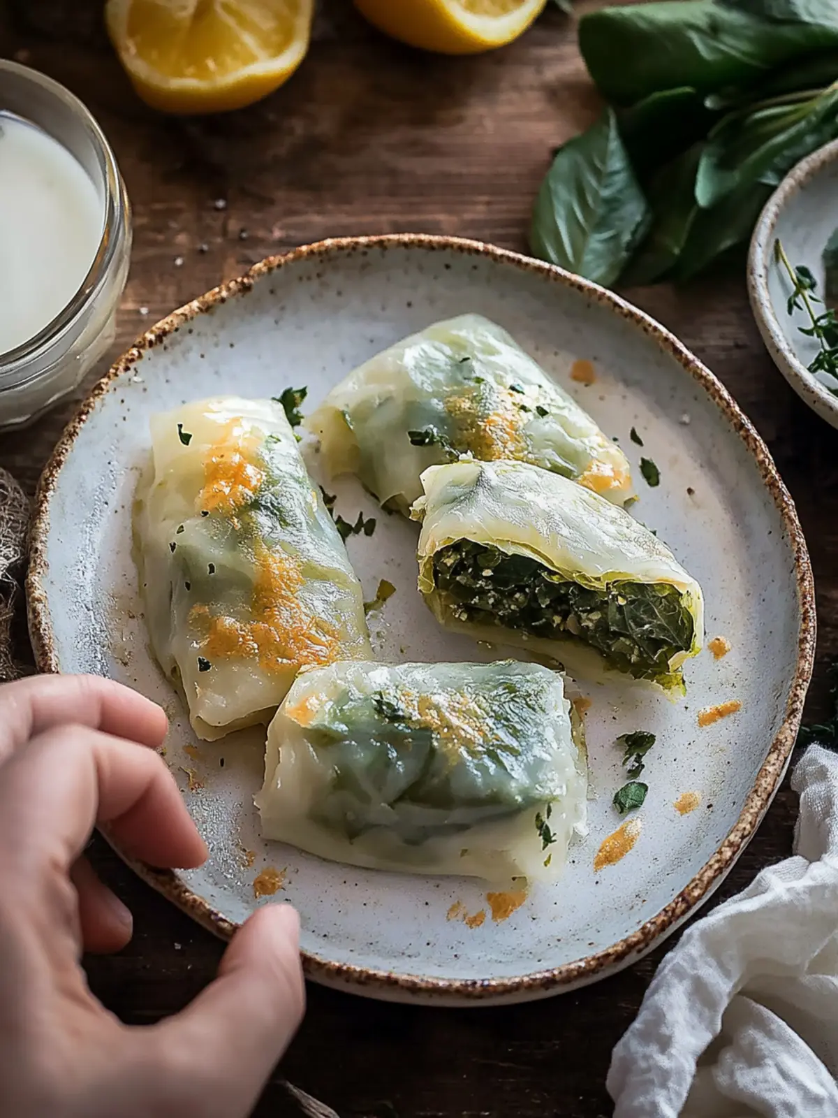 Rice Paper Spanakopita